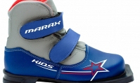 Ботинки лыжные 75 мм MARAX Kids (на липучке) СИНЕ-СЕРЕБРО